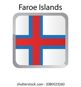 Faroe islands
 Flag Square icon Vector illustration. Simple isolated symbol, eps 10.