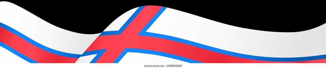 Faroe Islands flag wave isolated on png or transparent background