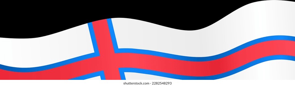 Faroe Islands flag wave isolated on png or transparent background
