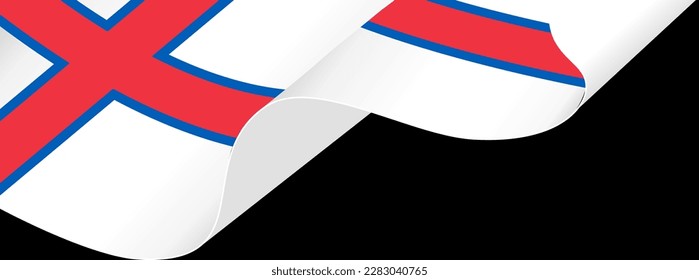 Faroe Islands flag wave isolated on png or transparent background