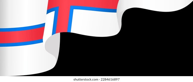 Faroe Islands flag wave isolated on png or transparent background