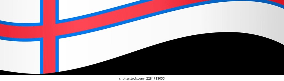 Faroe Islands flag wave isolated on png or transparent background