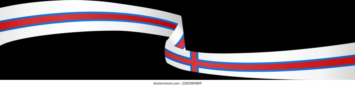 Faroe Islands flag wave isolated on png or transparent background