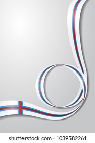 Faroe Islands flag wavy abstract background. Vector illustration.