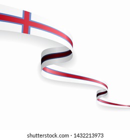 Faroe Islands flag wavy abstract background. Vector illustration.
