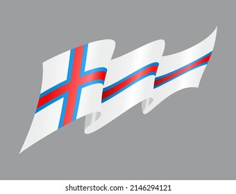 Faroe Islands flag wavy abstract background. Vector illustration.