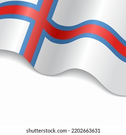 Faroe Islands flag wavy abstract background. Vector illustration.