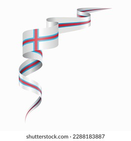 Faroe Islands flag wavy abstract background. Vector illustration.