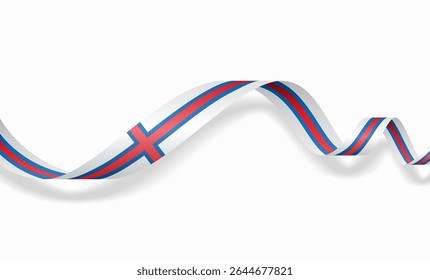 Faroe Islands flag wavy abstract background layout. Vector illustration.