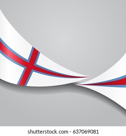 Faroe Islands flag wavy abstract background. Vector illustration.