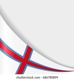 Faroe Islands flag wavy abstract background. Vector illustration.