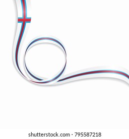 Faroe Islands flag wavy abstract background. Vector illustration.