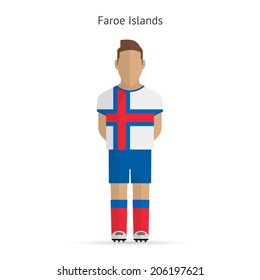 Faroe Islands football player. Soccer uniform. Vector illustration.