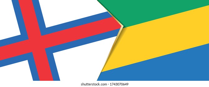 Faroe Islands and Gabon flags, two vector flags symbol of relationship or confrontation.