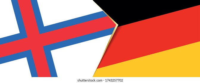 Faroe Islands and Germany flags, two vector flags symbol of relationship or confrontation.