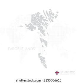 Faroe Islands grey map isolated on white background with abstract mesh line and point scales. Vector illustration eps 10