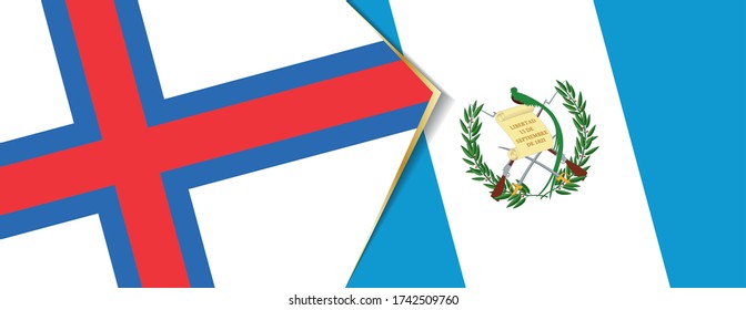Faroe Islands and Guatemala flags, two vector flags symbol of relationship or confrontation.