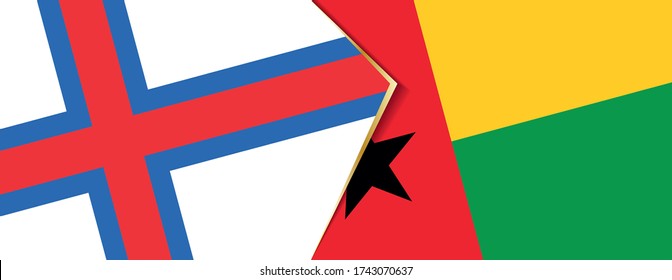 Faroe Islands and Guinea-Bissau flags, two vector flags symbol of relationship or confrontation.