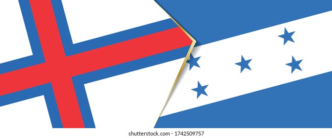 Faroe Islands and Honduras flags, two vector flags symbol of relationship or confrontation.