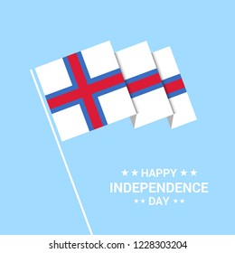 Faroe Islands Independence day typographic design with flag vector