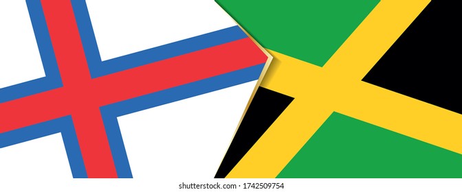 Faroe Islands and Jamaica flags, two vector flags symbol of relationship or confrontation.