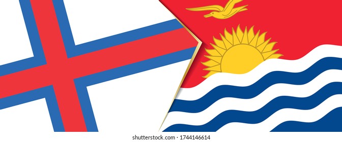 Faroe Islands and Kiribati flags, two vector flags symbol of relationship or confrontation.