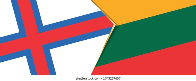 Faroe Islands and Lithuania flags, two vector flags symbol of relationship or confrontation.