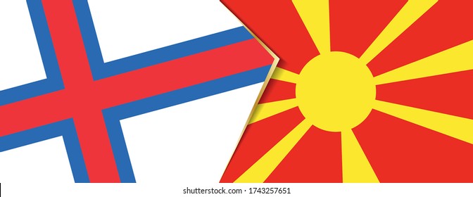 Faroe Islands and Macedonia flags, two vector flags symbol of relationship or confrontation.
