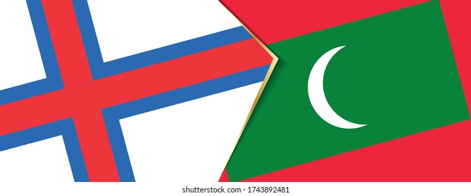 Faroe Islands and Maldives flags, two vector flags symbol of relationship or confrontation.