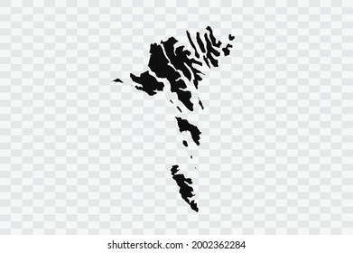 Faroe Islands map black Color on Backgound 