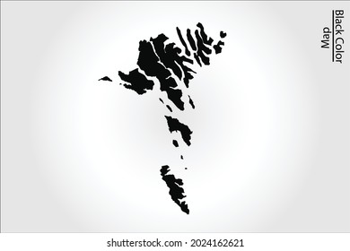 Faroe Islands map black Color on Backgound