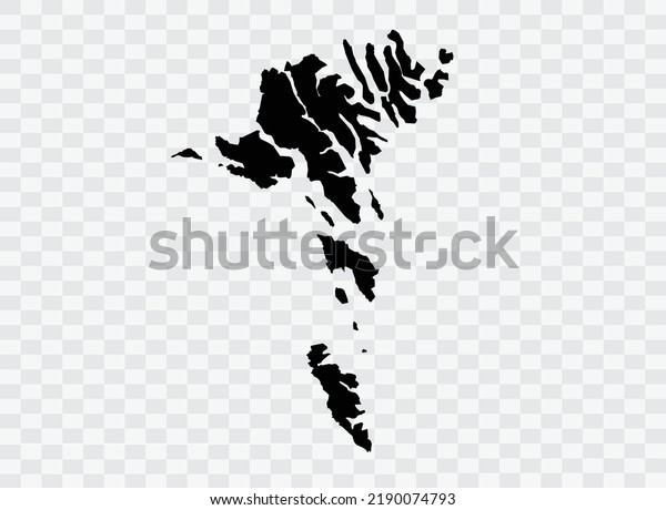 Faroe Islands map black Color on Backgound png \
not divided into cities