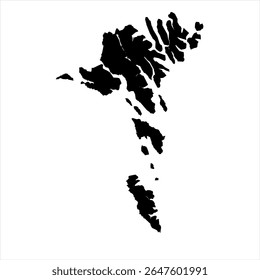 Faroe Islands Map - black World Map International vector template with High detailed isolated on white background - Vector