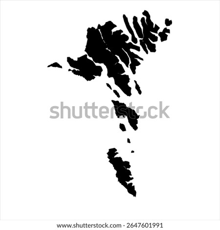 Faroe Islands Map - black World Map International vector template with High detailed isolated on white background - Vector
