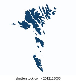 Faroe Islands map color vector modern. Silhouette map. on white background. 