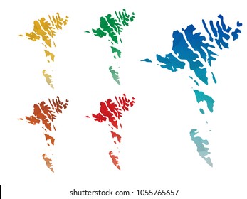 faroe Islands map in geometric polygonal style. faroe Islands map of isolated. Vector Illustration Eps10.
