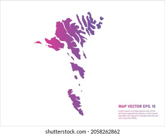 Faroe Islands map gradient color . on white background. 