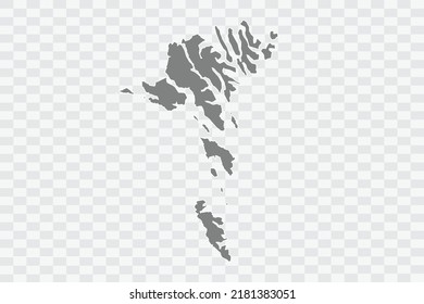 Faroe Islands Map grey Color on White Background quality files Png 
