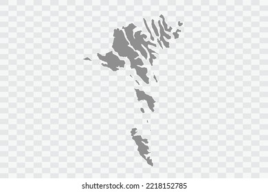 Faroe Islands Map grey Color on White Background  Png