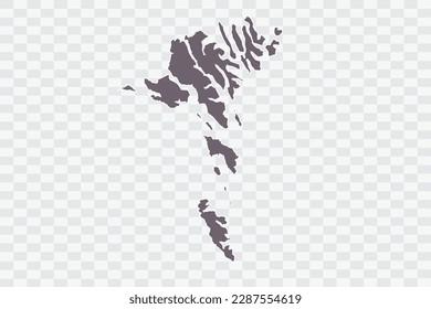 Faroe Islands Map Grey Color on White Background quality files Png
