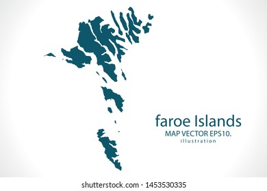 faroe Islands map High Detailed on white background. Abstract design vector illustration eps 10