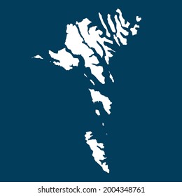 Faroe Islands map High Detailed on green background. white color . Abstract design vector illustration eps 10