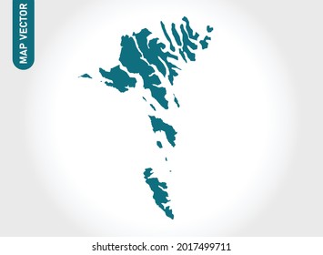 Faroe Islands map High Detailed on white background. Abstract design vector illustration eps 10