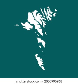 Faroe Islands map High Detailed. white color. on green background. Abstract design vector illustration eps 10