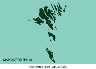 Faroe Islands map High Detailed on white background. Abstract design vector illustration eps 10