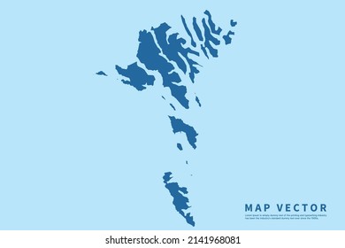 Faroe Islands map High Detailed on blue sky background. Abstract design vector illustration eps 10