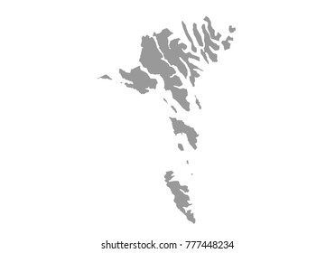 faroe Islands map. High detailed map of faroe Islands on white background. Vector illustration eps 10.