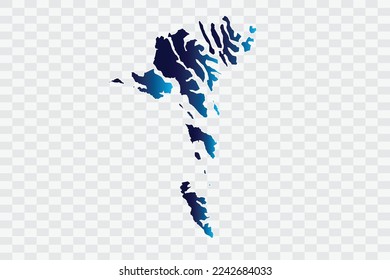 Faroe Islands Map indigo Color on White Background quality files   png