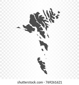 Faroe Islands map isolated on transparent background