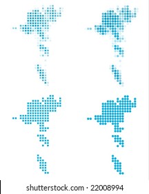 Faroe Islands map mosaic set. Isolated on white background.